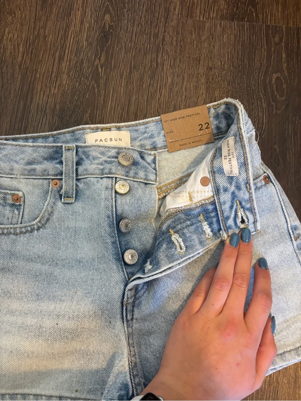 PacSun Light Blue High-Rise Denim Shorts
